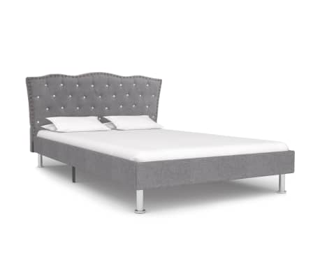 vidaXL Cama con colchón viscoelástico tela gris claro 140x200 cm