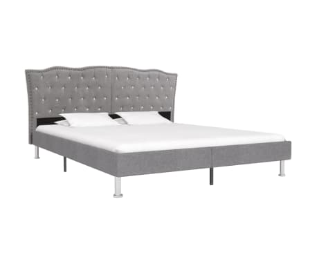 vidaXL Cama con colchón viscoelástico tela gris claro 180x200 cm