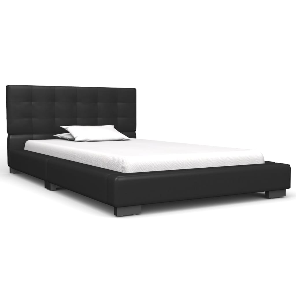 

vidaXL Bed met traagschuim matras kunstleer zwart 90x200 cm