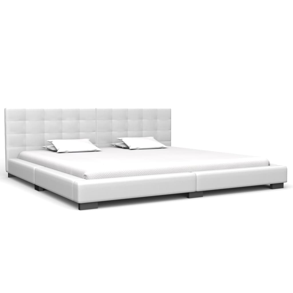 

vidaXL Bed met traagschuim matras kunstleer wit 180x200 cm