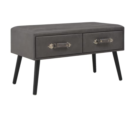 Vidaxl Bank Mit Schubladen 80 Cm Grau Kunstleder Vidaxl De