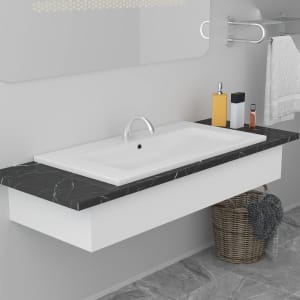 Zabudované umyvadlo 81 x 39,5 x 18,5 cm keramika bílé - obrázek 1