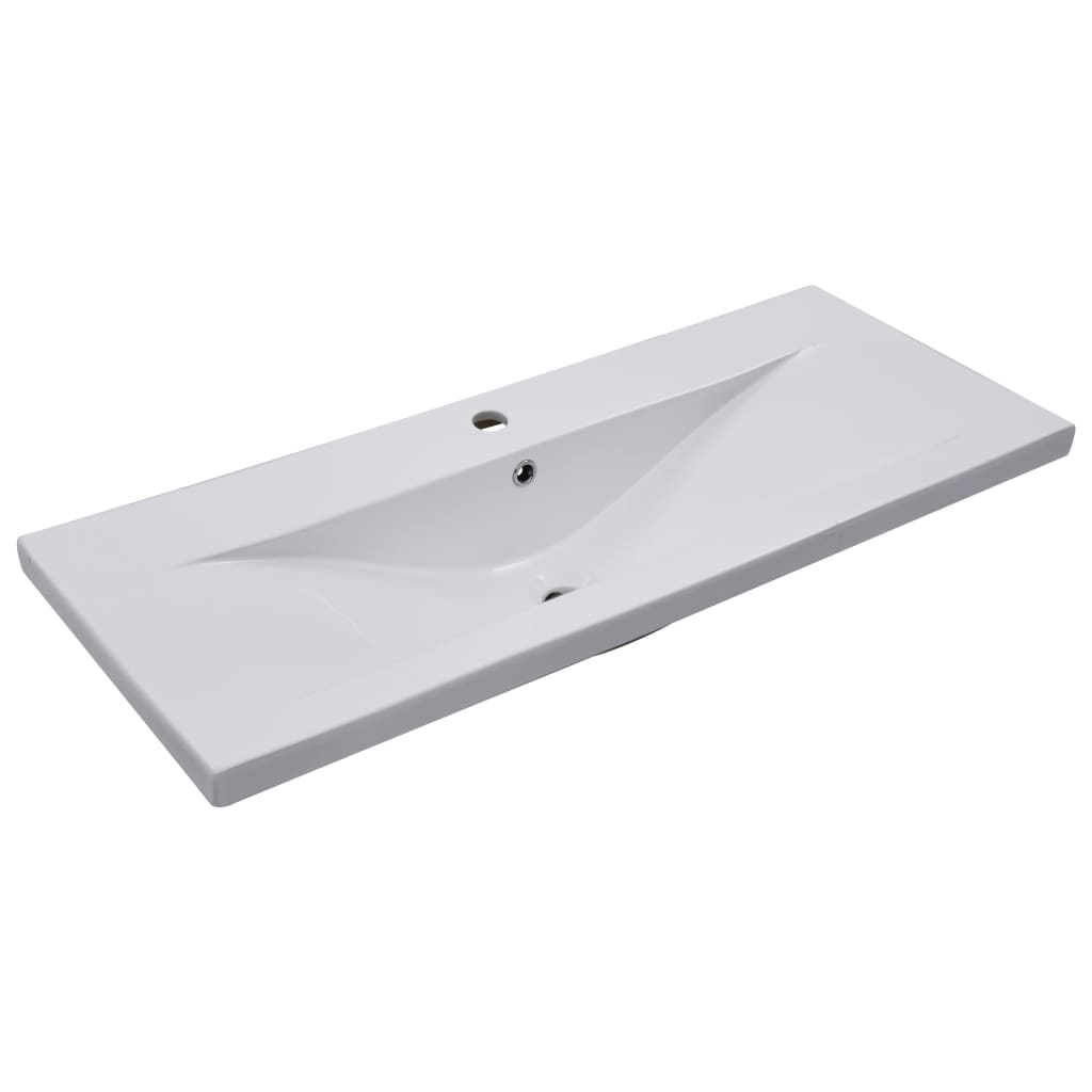 Fehér kerámia beépíthető mosdókagyló 101 x 39,5 x 18,5 cm 