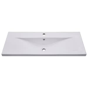 Zabudované umyvadlo 101 x 39,5 x 18,5 cm keramika bílé - obrázek 3
