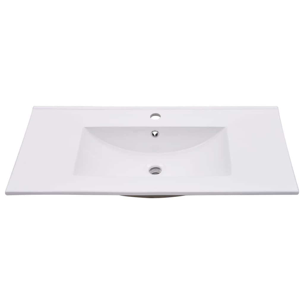 vidaXL Lavabo encastrado de cerámica blanco 90,5x46,3x17,5 cm