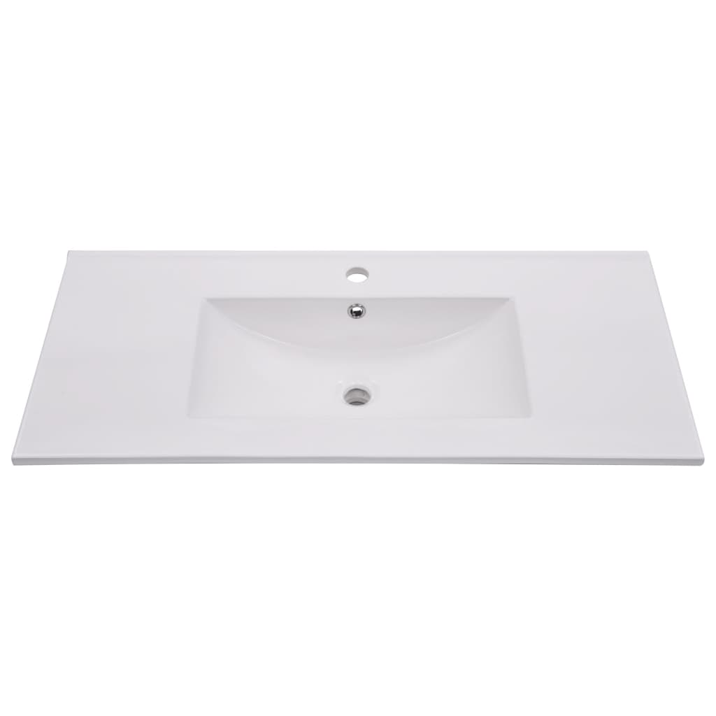 vidaXL Lavabo encastrado de cerámica blanco 100,5x46,3x17,5 cm