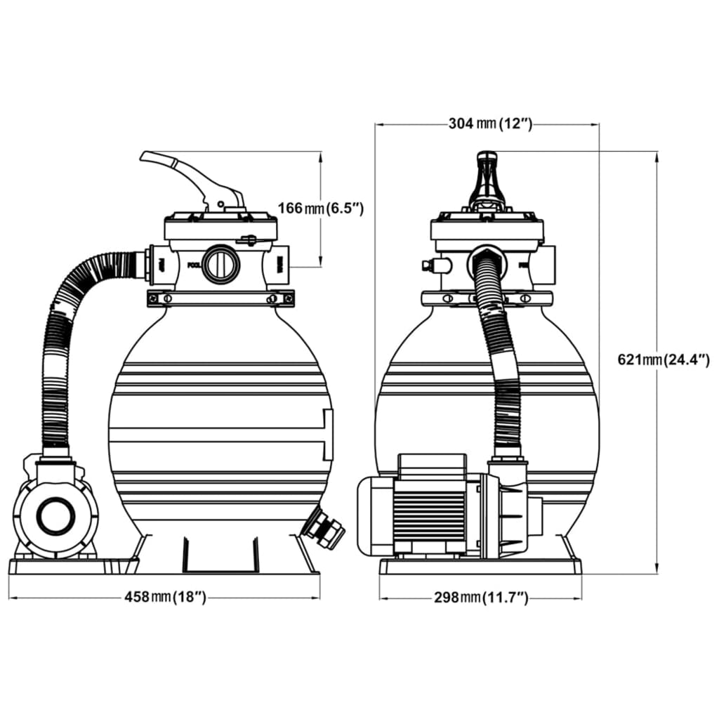 2 db homokszűrő szivattyú 400 W 11000 l/óra 