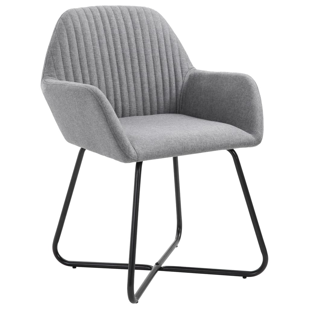 vidaXL Dining Chairs 6 pcs Light Gray Fabric