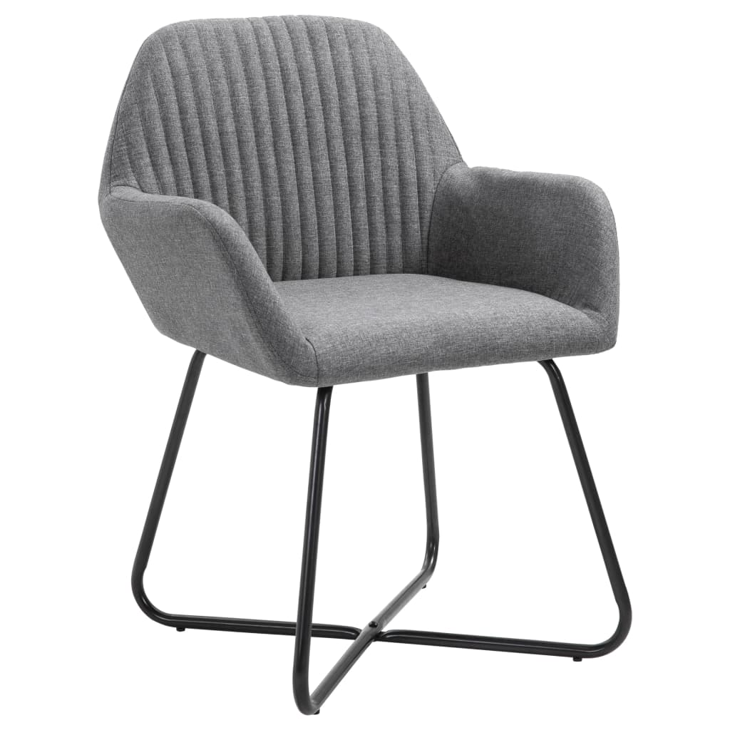 

vidaXL Eetkamerstoelen 6 st stof donkergrijs