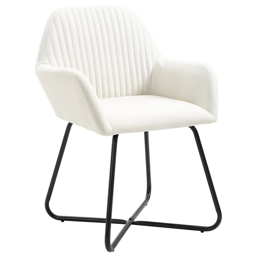 

vidaXL Eetkamerstoelen 4 st stof crème