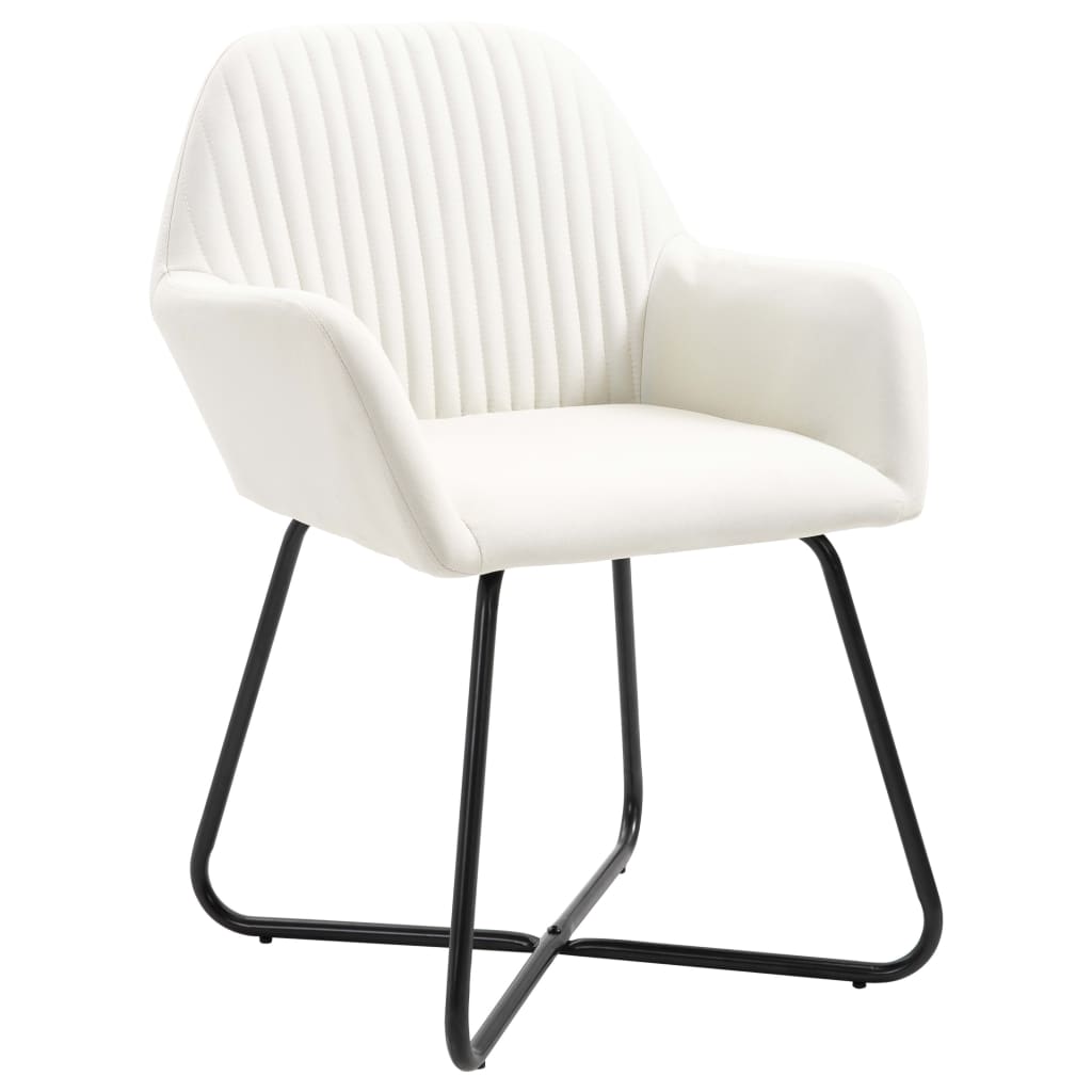 

vidaXL Eetkamerstoelen 6 st stof crème