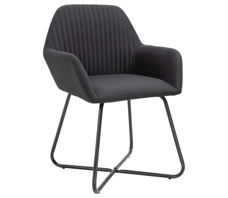 vidaXL Eetkamerstoelen 6 st stof zwart