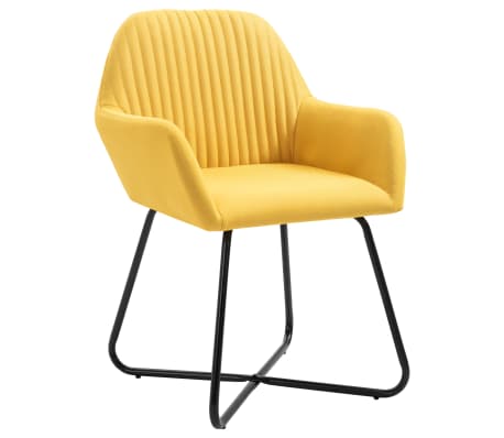 vidaXL Chaises à manger lot de 4 jaune tissu