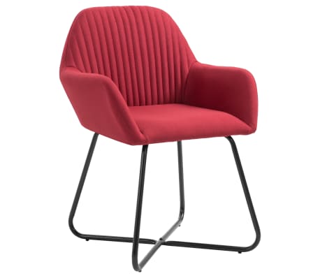 vidaXL Chaises &agrave; manger lot de 4 rouge bordeaux tissu