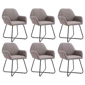Jídelní židle 6 ks taupe textil - obrázek 1