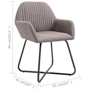 Jídelní židle 6 ks taupe textil - obrázek 8