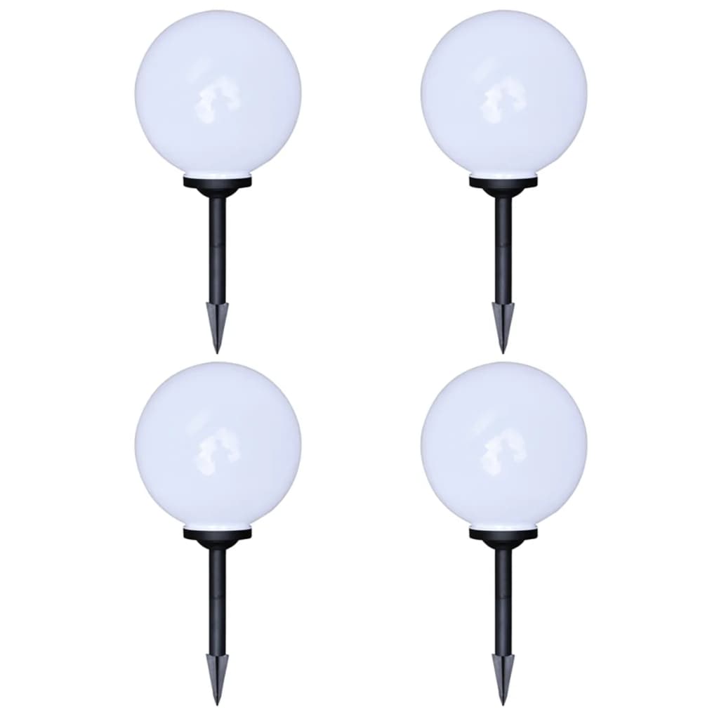 vidaXL 4 pcs Lampes d'allée d'extérieur à LED 30 cm et piquet au sol