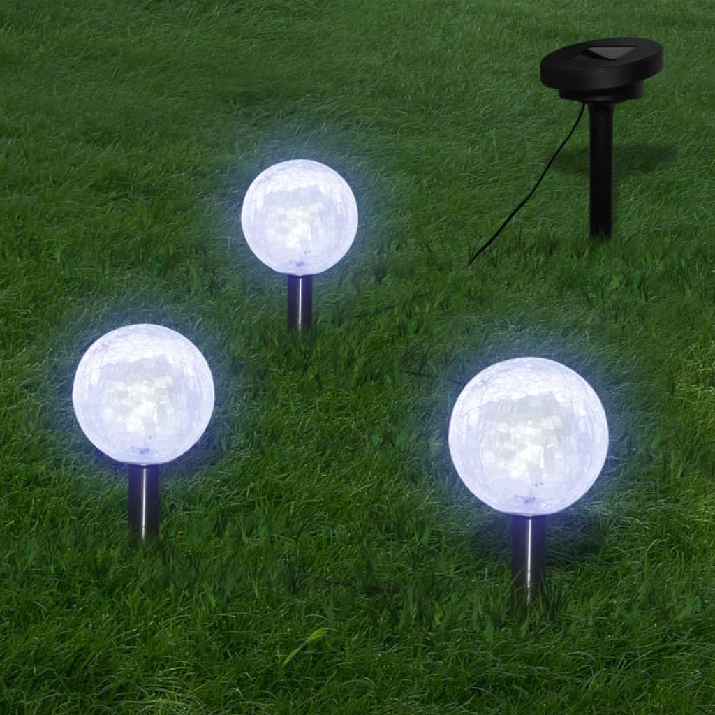 Lămpi de grădină cu LED, 6 buc., țăruși & panouri solare