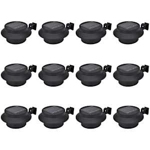 Zunanje solarne svetilke za ograjo 12 kosov LED črne