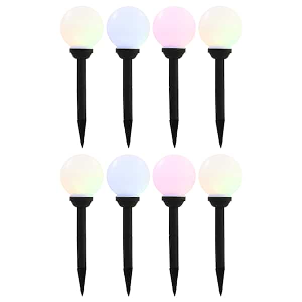 vidaXL &otilde;ue p&auml;ikeselambid, 8 tk, LED, kerakujuline 15 cm RGB