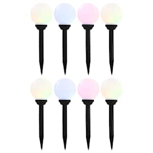 Zunanje solarne svetilke 8 kosov LED okrogle 15 cm RGB
