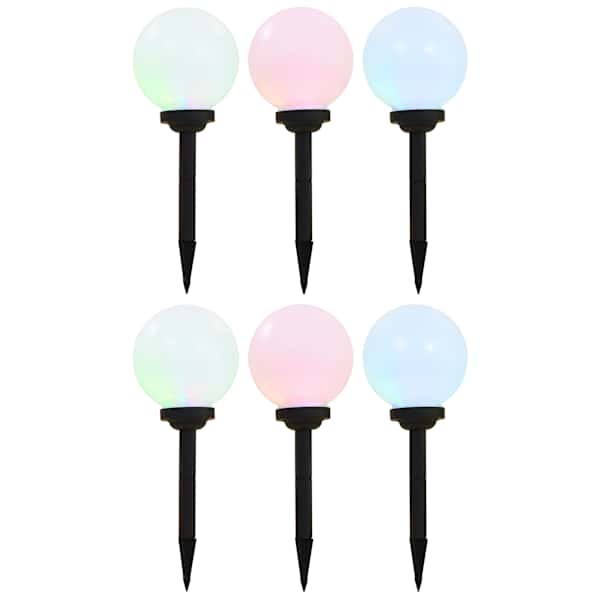 vidaXL &otilde;ue p&auml;ikeselambid, 6 tk, LED, kerakujuline 20 cm RGB