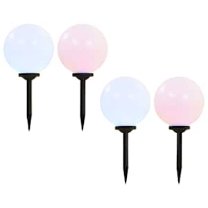 Zunanje solarne svetilke 4 kosi LED okrogle 30 cm RGB