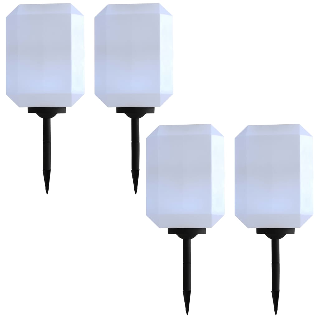 vidaXL Vonkajšie solárne lampy 4 ks biele 30 cm LED