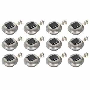 vidaXL p&auml;ikesepatareiga aiavalgustid, 12 tk, LED &uuml;mmargune 12 cm valge