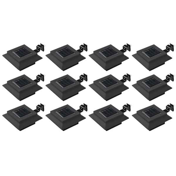vidaXL p&auml;ikesepatareiga aiavalgustid 12 tk LED kandiline 12 cm must