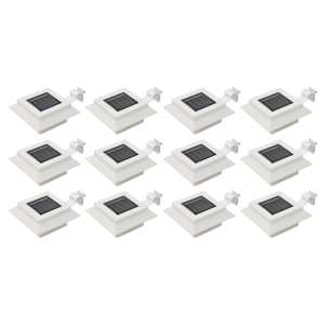 Zunanje solarne svetilke 12 kosov LED kvadratne 12 cm bele