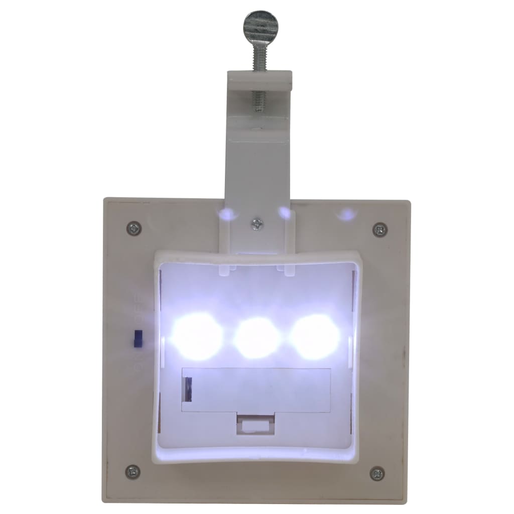 āra solārās lampas, 12 gab., LED, kvadrāta forma, 12 cm, baltas