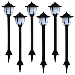 vidaXL p&auml;ikesepatareiga aiavalgustid 6 tk LED must