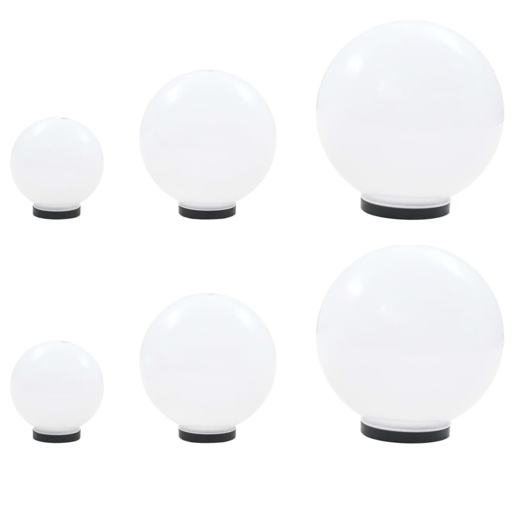 vidaXL Set lămpi glob cu LED, 6 buc., 20/30/40 cm, PMMA, sferic