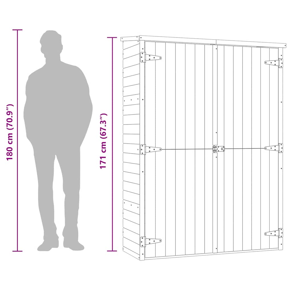 Garten Geräteschuppen Gerätehaus Gartenschuppen Kiefernholz Imprägniert vidaXL - Bild 14 von 36