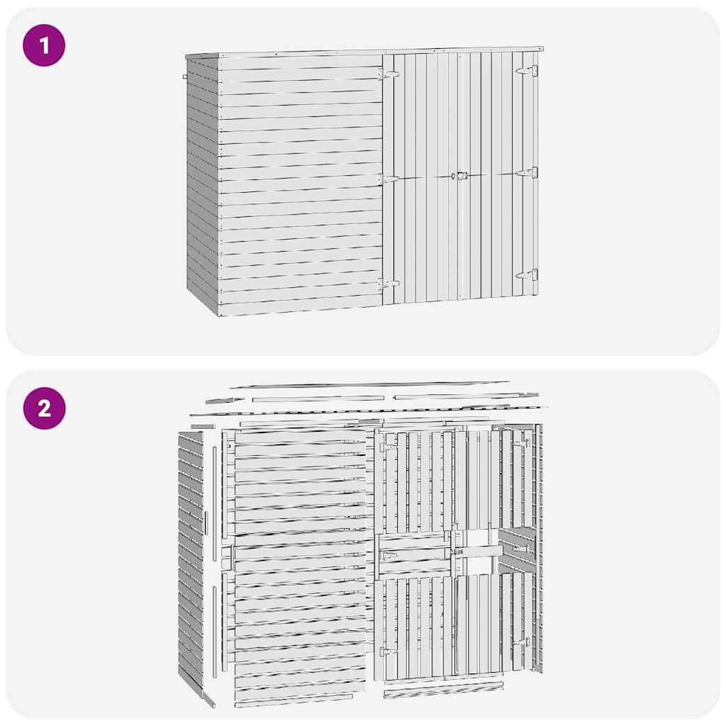 Garten Geräteschuppen Gerätehaus Gartenschuppen Kiefernholz Imprägniert vidaXL - Bild 34 von 36