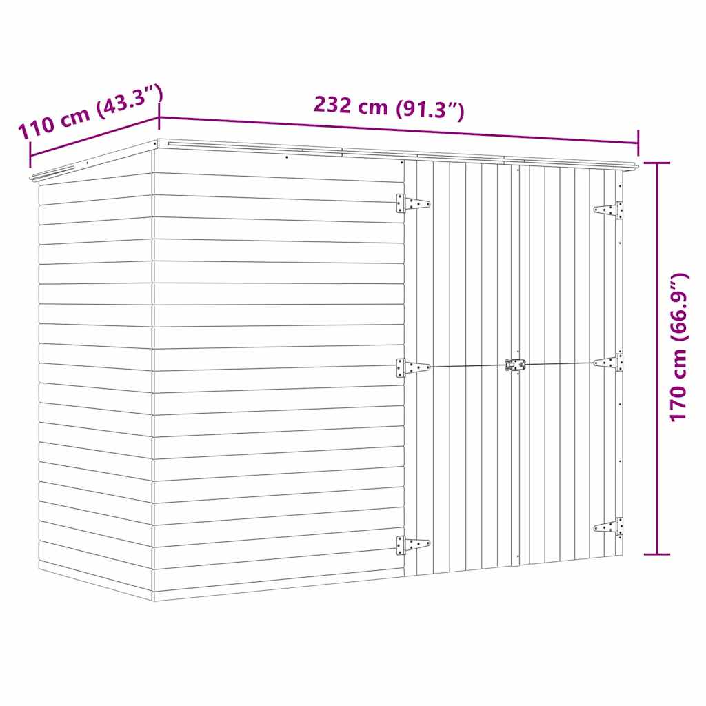 Garten Geräteschuppen Gerätehaus Gartenschuppen Kiefernholz Imprägniert vidaXL - Bild 35 von 36