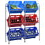  vidaXL ezüstszínű acél tárolópolc 6 ládához 96 x 33 x 116 cm termék 2. képe