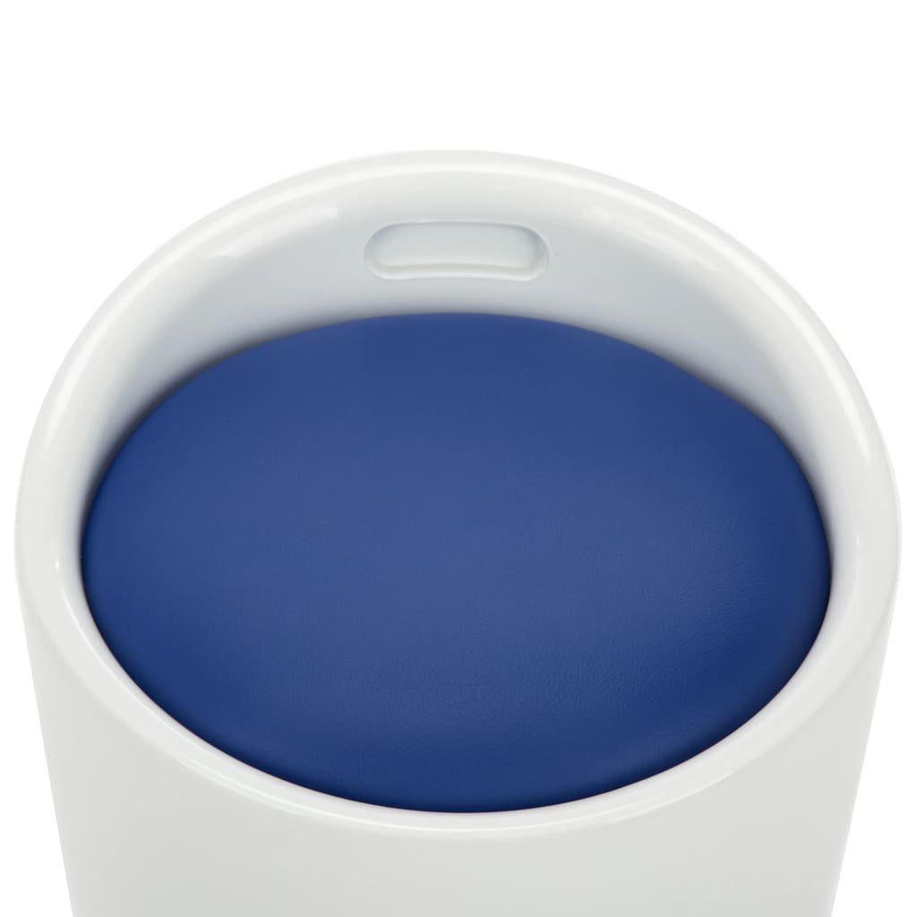 vidaXL Storage Stool White and Blue Faux Leather