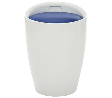 vidaXL Storage Stool White and Blue Faux Leather