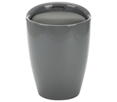 vidaXL Hocker mit Stauraum Grau Kunstleder