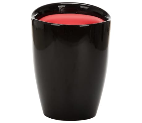 vidaXL Tabouret de rangement Noir et rouge Similicuir