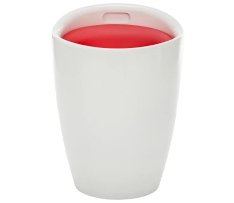 vidaXL Opbergkruk kunstleer wit en rood