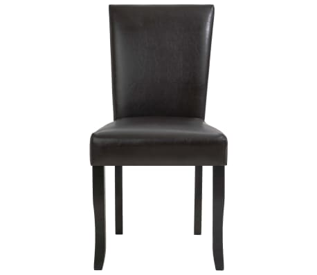 vidaXL Chaises de salle à manger 6 pcs Marron foncé Similicuir vidaXL Chaises de salle à manger 6 pcs Marron foncé Similicuir