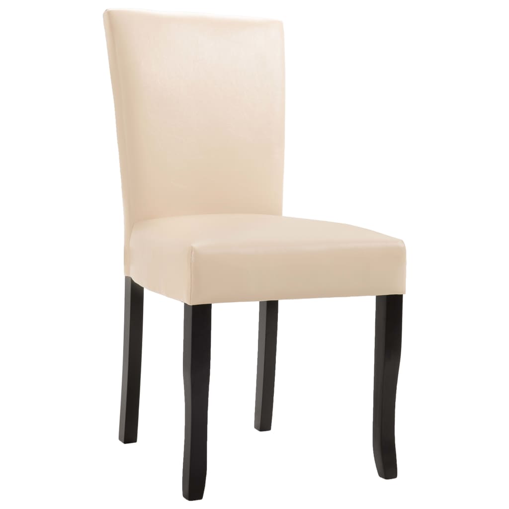 vidaXL Krzesła jadalniane, 4 szt., kremowe, sztuczna skóra