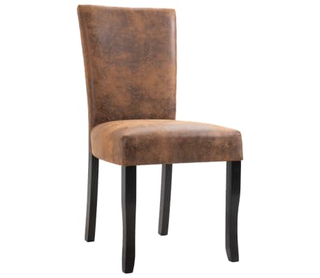 vidaXL Blagovaonske stolice od umjetne brušene kože 4 kom smeđe