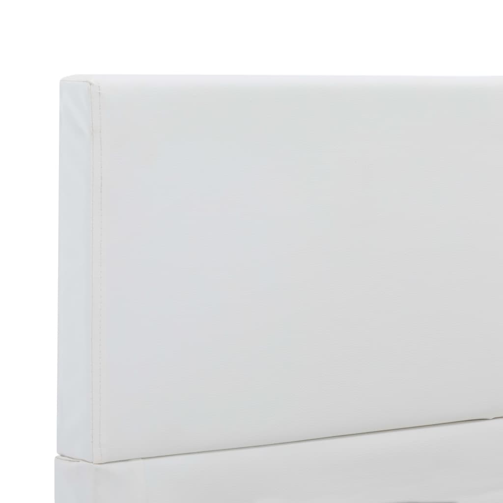 Bettgestell Weiß Kunstleder 100x200 cm-6