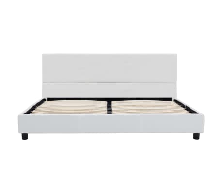 vidaXL Estructura de cama de cuero sintético blanco 140x200 cm