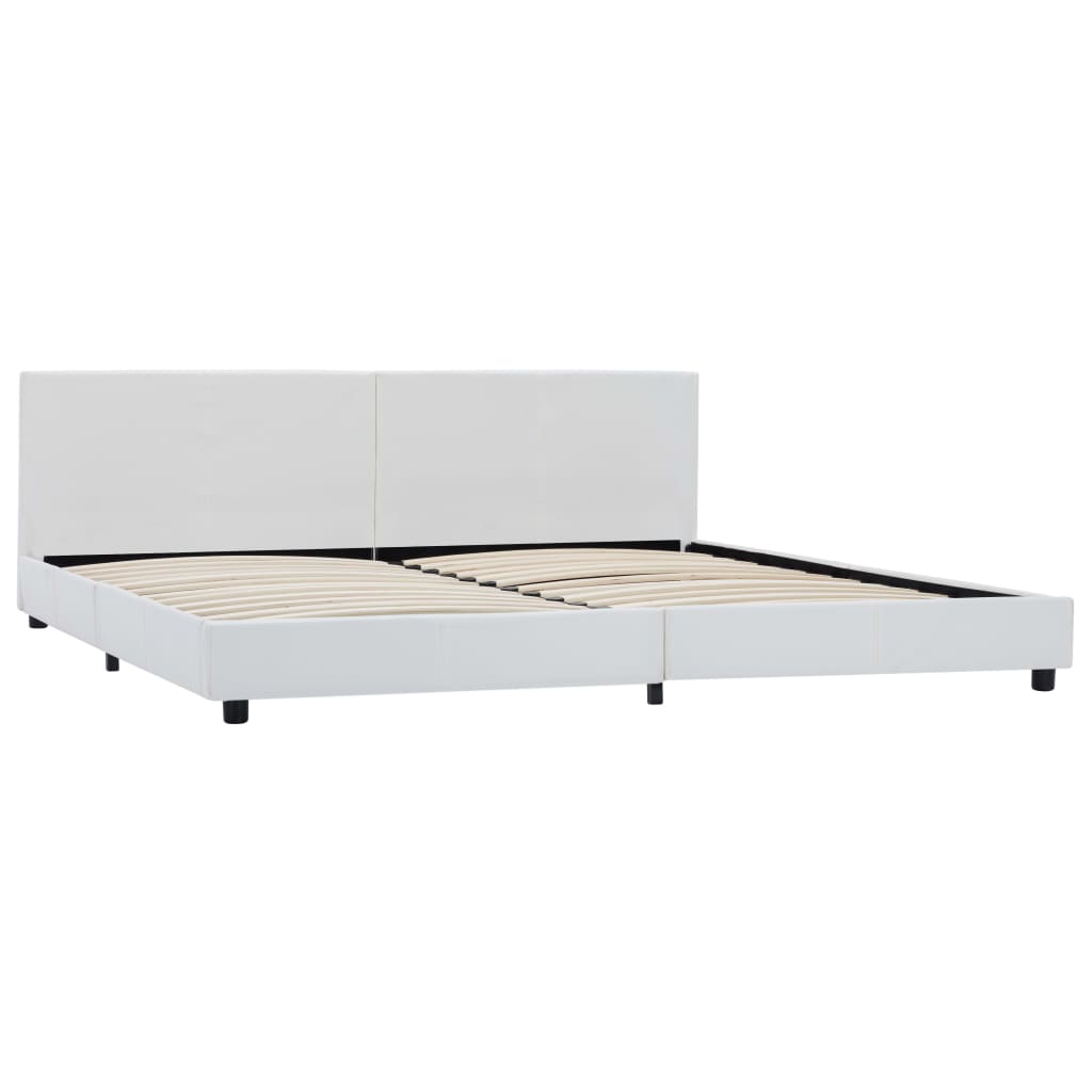 vidaXL Bedframe kunstleer wit 180x200 cm afbeelding