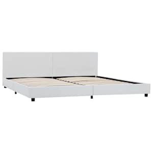 Rám postele bílý umělá kůže 180 x 200 cm - obrázek 2